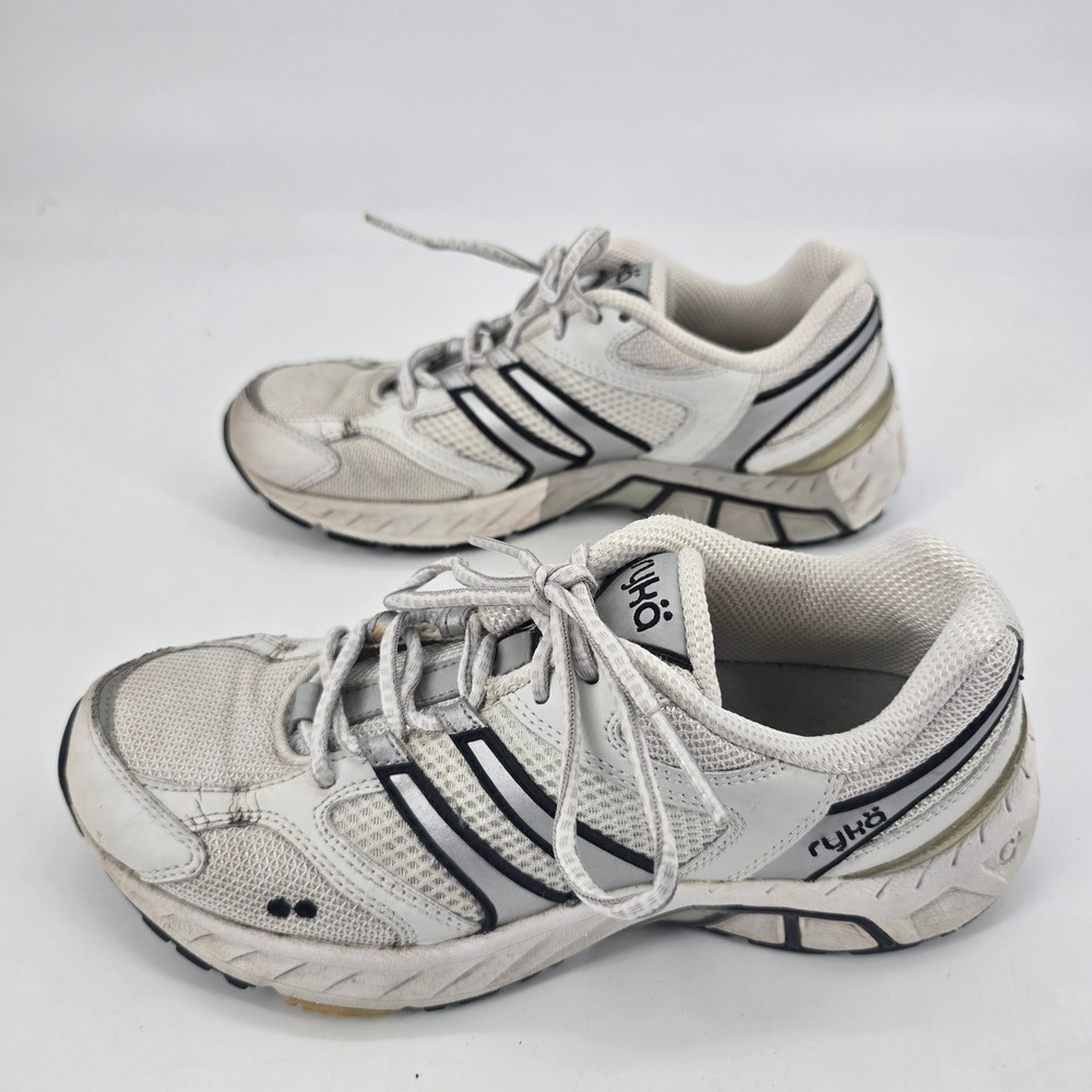 Ryka MC2 Walk Womens 8 Walking Shoes White Silver Athletic Sneakers K24089WWSBY
